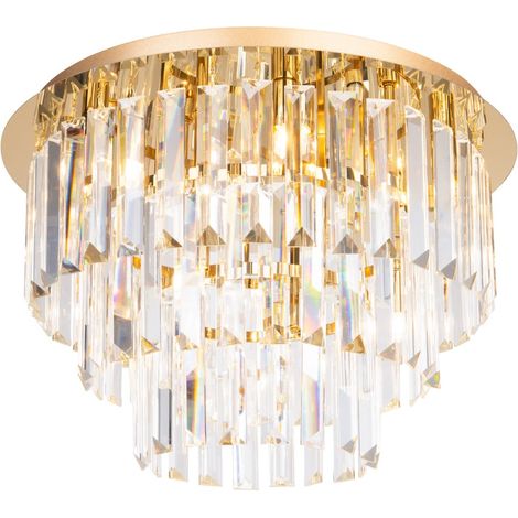Plafonnier cristal glamour doré Monaco 9xG9 Maxlight (1/2)