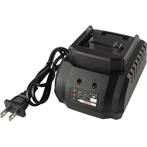 Chargeur rapide 21 V 2 A compatible avec les batteries lithium-ion Makita, avec éclairage LED (1/4)