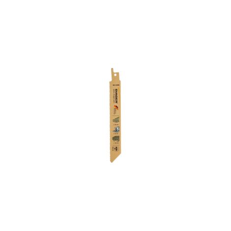 Hojas de sierra sable bimaterial para madera con clavos Ref. L204sl2255 designación 5 hojas longitud 225 / 205 mm diente variable 10 / 14 T
