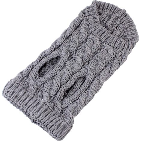 Pet Dog Turtleneck Knitted Sweater Coat Winter Warmer Pullover Knitwear Crochet Coat Clothes for Small Medium Large Dog Puppy Cat (L, Grey) (1/4)