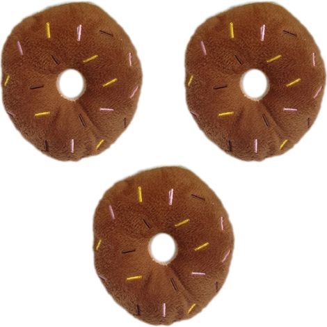 Lot de 3 peluches en forme de donut pour chat, jouet interactif avec herbe à chat, coussin doux pour chaton et jeu apaisant (1/5)