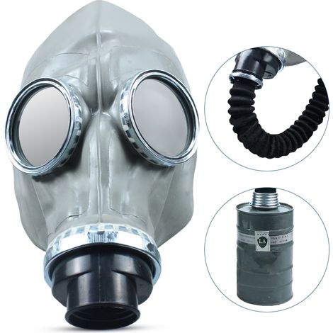 Masque respiratoire intégral avec protection buccale pour la protection contre les gaz de peinture et les produits chimiques (Respirateur avec tuyau de 0,5 m et cartouche n° 1) (1/5)