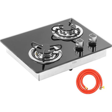 Cuisinière à gaz pour camping-cars, 2 brûleurs, puissance 1,8 kW, panneau en verre trempé, plaque de cuisson facile à nettoyer, pour bateaux, caravanes, camping-cars (1/5)