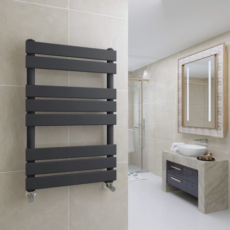 WarmeHaus Sand Grey Flat Panel Heated Towel Rail 800x500mm