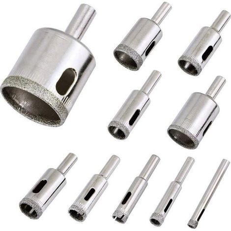 Set di 10 punte diamantate per trapano per ceramica, vetro, porcellana e piastrelle - da 6 mm a 30 mm (1/5)