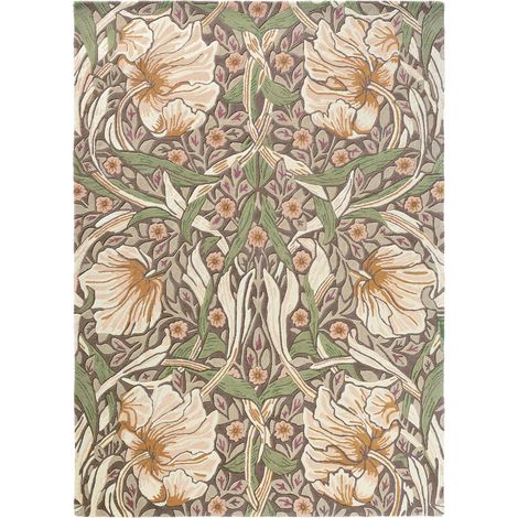 Tapis salon et chambre en laine 170x240 aubergine et vert fait à la main (1/3)