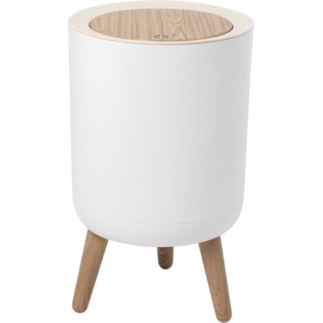 1 poubelle sur pied, touch 7l, ouverture pression, anti-odeurs, bois, salle de bain, cuisine, bureau (1/5)