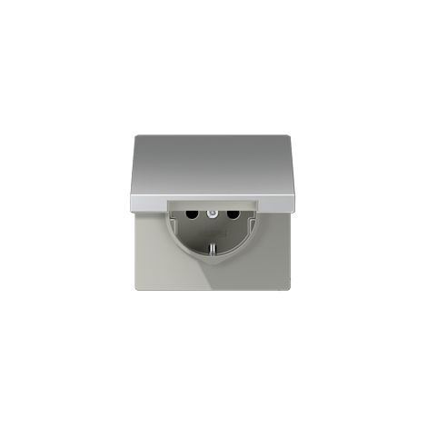 Jung Presa SCHUKO®, 16 A 250 V , coperchio a cerniera, alluminio verniciato, Serie LS, antracite AL 1520 KL AN