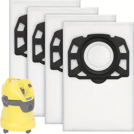 Quatre sacs à poussière pour aspirateurs Kärcher WD2/WD3/KWD3, également inclus comme accessoire pour l'aspirateur SE4002. (1/4)