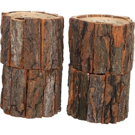 4 Pièces Jardinière Tronc Arbre Pot de Fleurs Écorce Pot Rustique pour Plantes Grasses Jardinière Souche Arbre de Fleurs Bois Écorce (1/5)