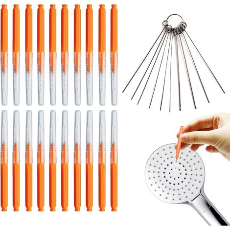 20 Pièces Brosse de Nettoyage Anti-Colmatage, Outil de Nettoyage de Petits Trous Mini avec Multi-Tailles Pics de Nettoyage, Kit Nettoyant Pommeau de Douche pour Buse Fente de Fenêtre (1/5)