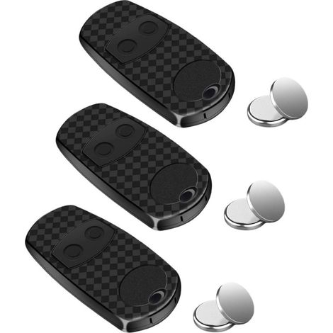 Télécommande duplicatrice — Compatible CAME TOP432NA/EE/EV (433,92 MHz), 301 Rolling Code, fréquence DOORHAN — Noir (Lot de 3) (1/5)