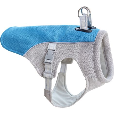 Gilet Rafraichissant Chien Respirable(Bleu XL) Manteau Rafraichissant pour Chien avec Protection UV Promenade Plages de Sable Gilet Rafraîchissant pour Chien Activités Extérieures pour Chiens (1/5)