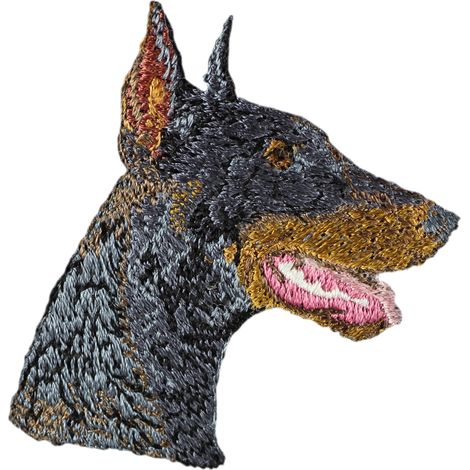 Doberman, Dobermann I - parche con forma de perro, parche bordado, decoración única para mochila de Art-Dog (1/3)