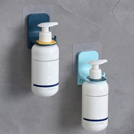 Porte-bouteilles mural en ABS, support de gel douche suspendu auto-adhésif, anti-chute et léger pour salle de bain, 19 x 7 x 8 cm (1/4)