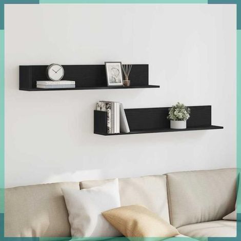 Étagère murale - 860041 - 100 x 16,5 x 16,5 cm - noir - capacité 20 kg (1/5)