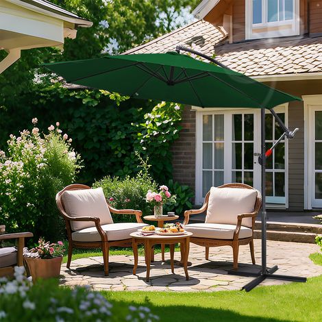 Jiubiaz Sonnenschirm 3m Grün – Natürlicher Gartenschirm für Garten, Terrasse & entspannte Sommertage