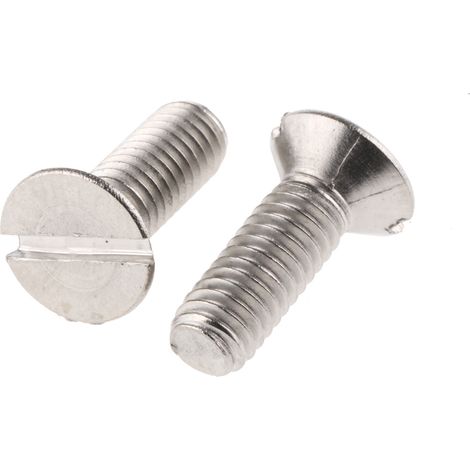 Vis à métaux RS PRO M4 à tête Fraisée fendue en Acier Inoxydable, 12mm ( Prix pour Sachet de 100 )