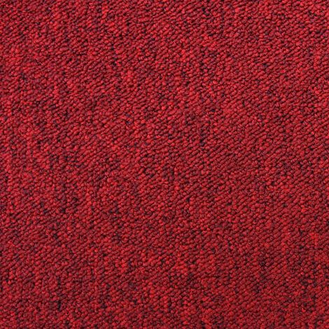Dalle de Moquette Ultra-Résistant Couleur Rouge Ecarlate pour Usage Professionnel, Paquet de 20 Dalles de 50cm x 50cm (Superficie de 5m²)