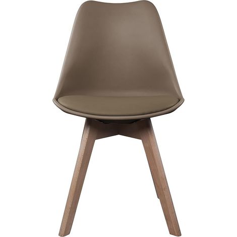 Chaise scandinave taupe 49x81,5x58 cm (1/5)