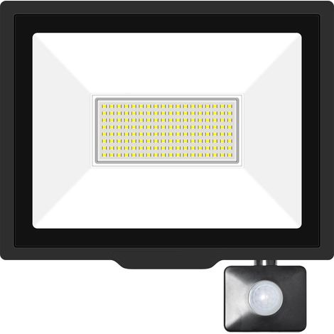 Projecteurs LED Extérieur 100W 10000LM Avec Detecteur de Mouvement Spot LED Extérieur Blanc Froid 6000K IP66 Etanche Eclairage Exterieur Lumière de Sécurité LED pour Jardin Patio Garage