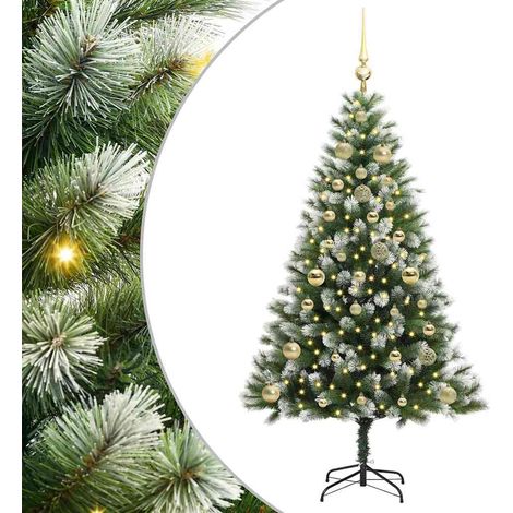Sapin de Noël Arbre de Noël artificiel à charnière avec neige en flocons (1/5)