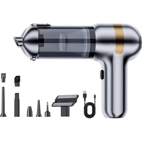 Aspirateur à Main 4 en 1 pour Voiture, Aspirateur Portable pour Voiture, Moteur sans et sans Balais, Aspirateur Rechargeable (1/5)
