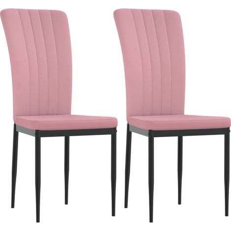 Sedie da Pranzo 2 pz Rosa in Velluto vidaXL 963130 (1/5)