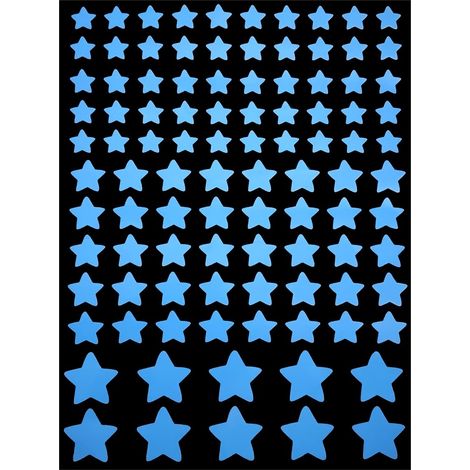 Autocollants Étoiles Luminiscentes - 100 Pièces - 1,5 cm / 2 cm / 3 cm - Pour Mur Plafond Chambre Enfants - Autocollants Muraux Sans Colle (1/5)