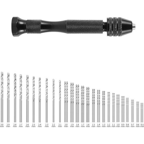 Ensemble de mini-perceuses en acier rapide de 49 pièces de 0,5 à 3,0 mm (1/5)