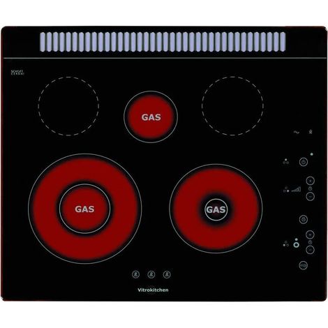 Plaque de cuisson vitrokitchen 401tgna 5 zones gaz 5600 w