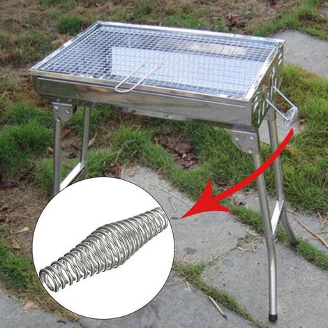 2 pièces barbecue en plein air grill barbecue en acier inoxydable ressorts 11cm (1/5)