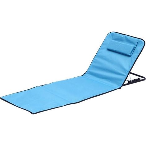 Silla de playa, esterilla de playa, cómoda tumbona de 145 cm, esterilla de playa plegable con respaldo ajustable, silla de playa plegable ligera, esterilla de descanso (1/4)