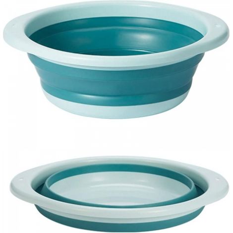 bassine Retractable, bassine Pliable, Bol à Vaisselle Rond Pliable Moyen Multifonctionnel, Bol Pliable Portable Peu encombrant pour Laver Les légumes, la Vaisselle, sous-vêtement (Bleu) (1/5)