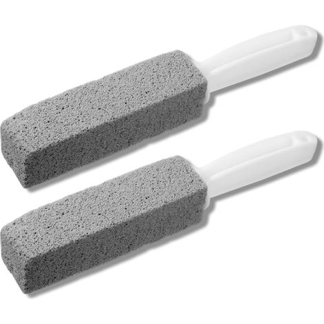 2 brosses WC, gris, long manche, pour cuvette et rebords WC (1/5)