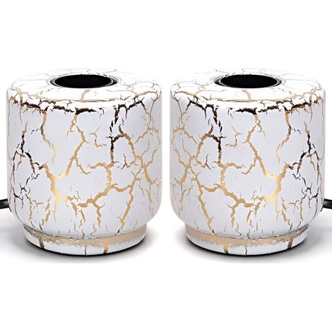 Douilles en céramique effet craquelé doré, lot de 2, culot E27, pour décoration vintage (1/3)