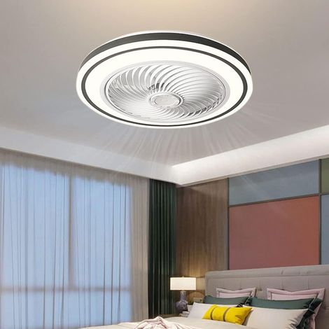 Prix Usine Nordic Télécommande Abs Lampe de Plafond Led Gradation en Continu Fer Fan Lumière Moderne Simple Acrylique Ventilateur Suspension Villa Chambre Salon Salle à Manger Chambre D'Enfants(noir) (1/5)