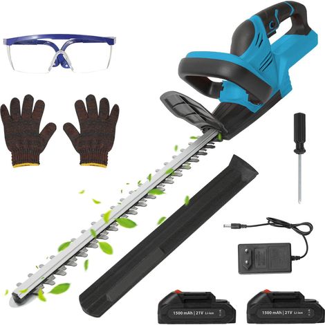 Taille-haies sans fil 21V, coupe 55 cm, écartement 15 mm, 2 batteries 7500 mAh (1/5)