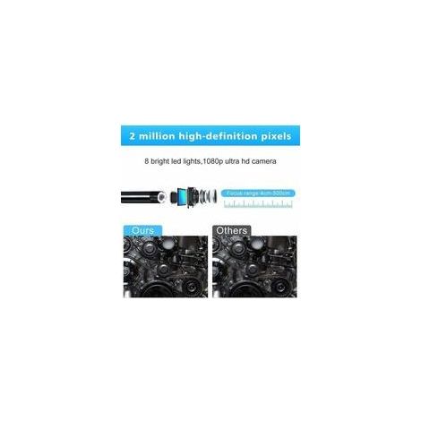 Endoscope sans Fil, Caméra Endoscopique, Camera Inspection Canalisation HD 1200P Endoscope pour iPhone Android Phone/Tablet/Windows/Mac/Laptop/PC (5M) (1/4)