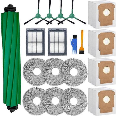 Kit de pièces de rechange pour aspirateur compatible avec les aspirateurs robots Plus 405 Combo/505 Combo, comprenant l'unité principale, la brosse latérale, la serpillière, le filtre et le sac à pous (1/5)