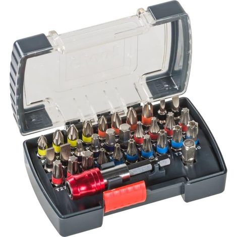 kwb Power Universelle Bit-Box-Set '32-tlg inkl. Bits, Schnellwechsel-Bithalter mit Magnet in stabiler Kunststoff-Box (1/4)