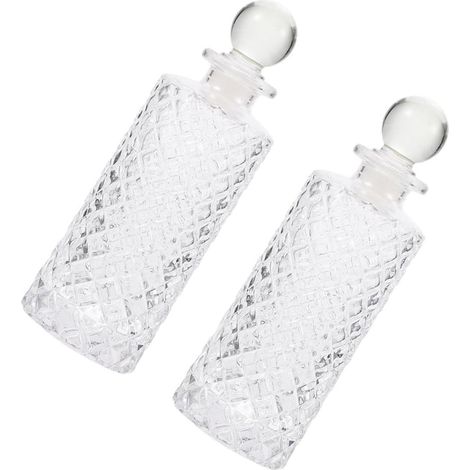 Flacons de Parfum Vide en Verre Lisse et Arrondie Lot de 2 Décoration D'espace Moderne et Délicate pour Aromathérapie pour Étagères et Événements (1/5)