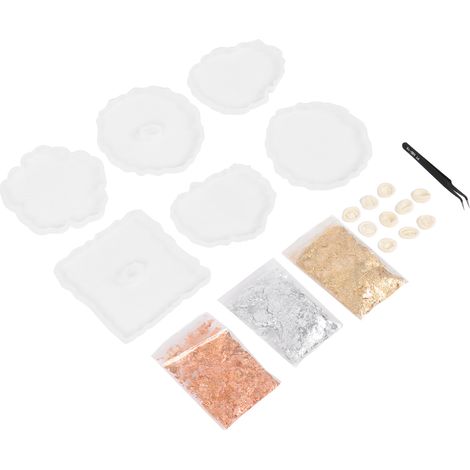 Moule à Dessous de Verre Lavable et Réutilisable, 6 Modèles Épais et Souples, Kit DIY Résine pour Passionnés d'Art Créatif (1/5)