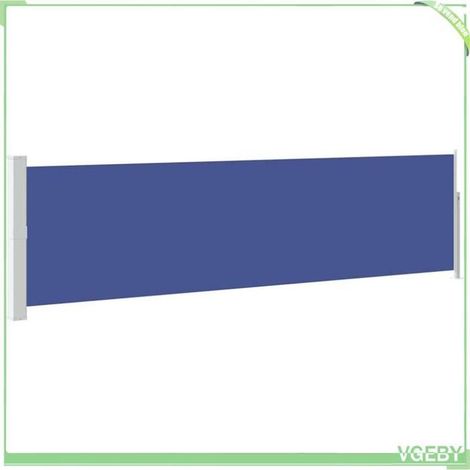 Store latéral rétractable - FAFEICY - 48396 - 140x500 cm - Tissu bleu anti-UV - Cassette acier gris (1/5)