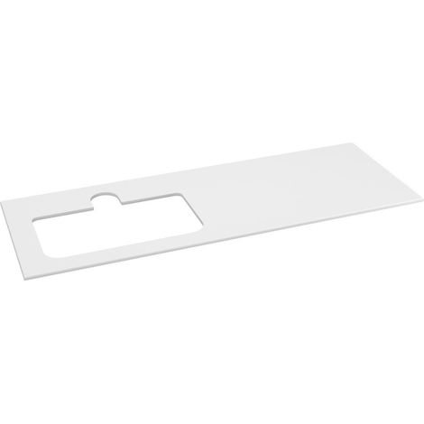 BRAHEA Plan de travail Rockstone, trou pour lavabo, 141x51,5cm (70+70cm), gauche, blanc mat