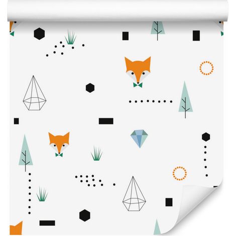 Elegante carta da parati con volpi per soggiorno e camera da letto, 50x1000 cm (1/5)