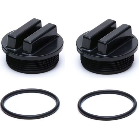 Bouchon de vidange fileté noir 1-1/2" pour filtre de piscine (SP1022CBLK, 86202000, 190030, 27001-0022) avec joint torique pour filtre de piscine Pentair, Hayward et Sta-Rite (lot de 2) (1/4)