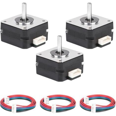 3pcs Moteur Pas à Pas Nema 17 42x23mm, 16Ncm 1,8° Par Tour, 3,6 V/1A, 2 Phases 4 Fils avec 1m Câble pour Imprimante 3D, Fraiseuse CNC, Bras Robotiques, Graveurs Laser (1/5)