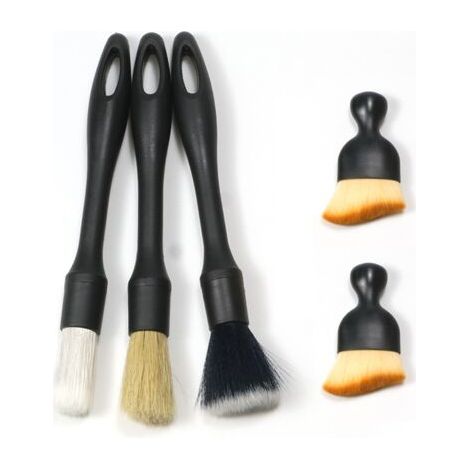 Kit Nettoyage Voiture(5Pcs),Brosse Douce Anti Poussiere Intérieur Cpinceau,Pinceau Detailing Auto Kit de Détail,Brosses à Poussière (1/5)