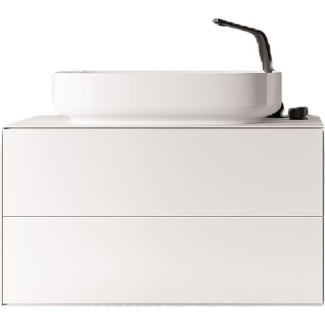 BERNSTEIN - Mobile lavabo da bagno bianco opaco 80x50x45cm (LxPxA) con 2 cassetti scorrevoli - MILOU80	Bianco opaco (1/5)